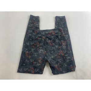 LuLaRoe Leggings Women's One Size Gray Stretch Pants Striped Geometric Pattern